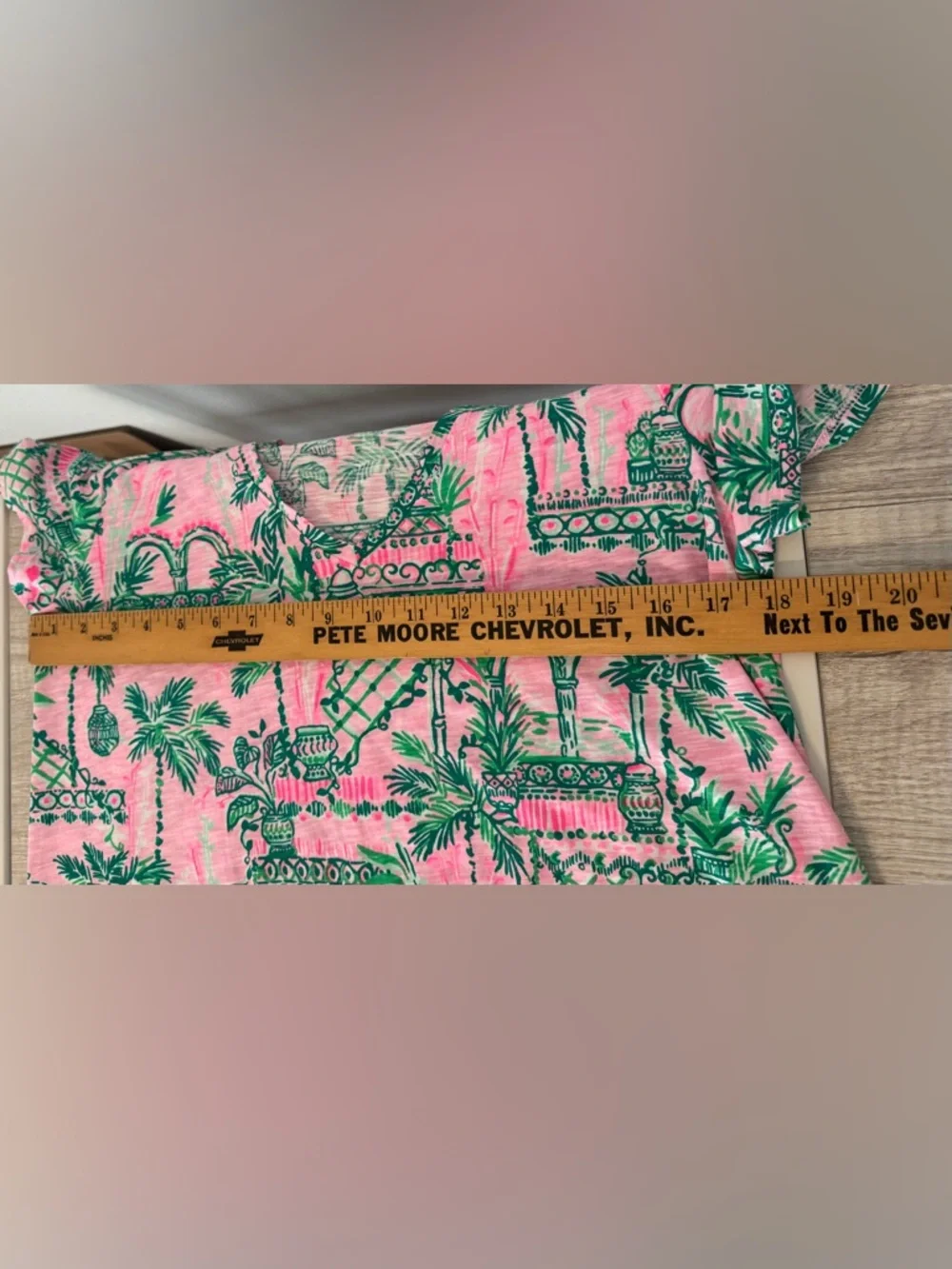 Lilly Pulitzer Etta V-Neck Top Mandevilla Baby Cotton Preppy Southern Medium - Picture 6 of 10